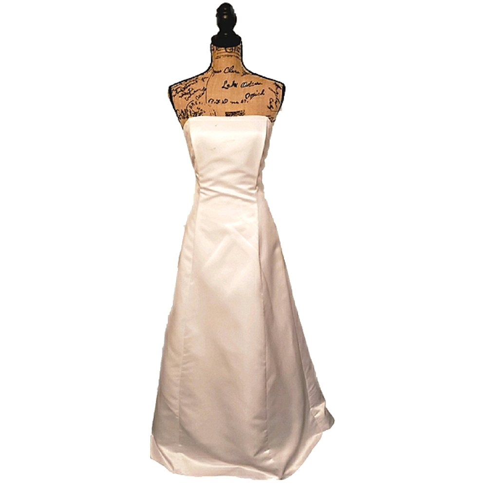 Night Scene White Satin Strapless Gown 15/16 NWT